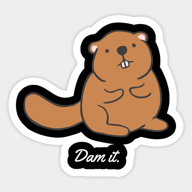 beaver dam it white Sticker by Typography Dose